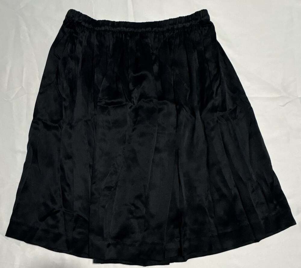 Outlander Black 100% Silk Elastic Waist Skirt Size S